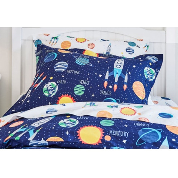 Copied - Pottery Barn Kids Solar System 3pc. Twin Sheet Set Glow in the Dark - Picture 1 of 4